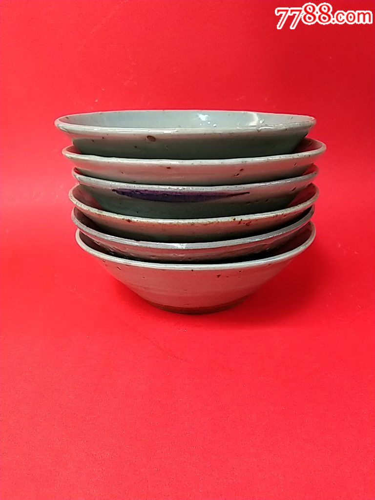 清朝青瓷酒碗6只