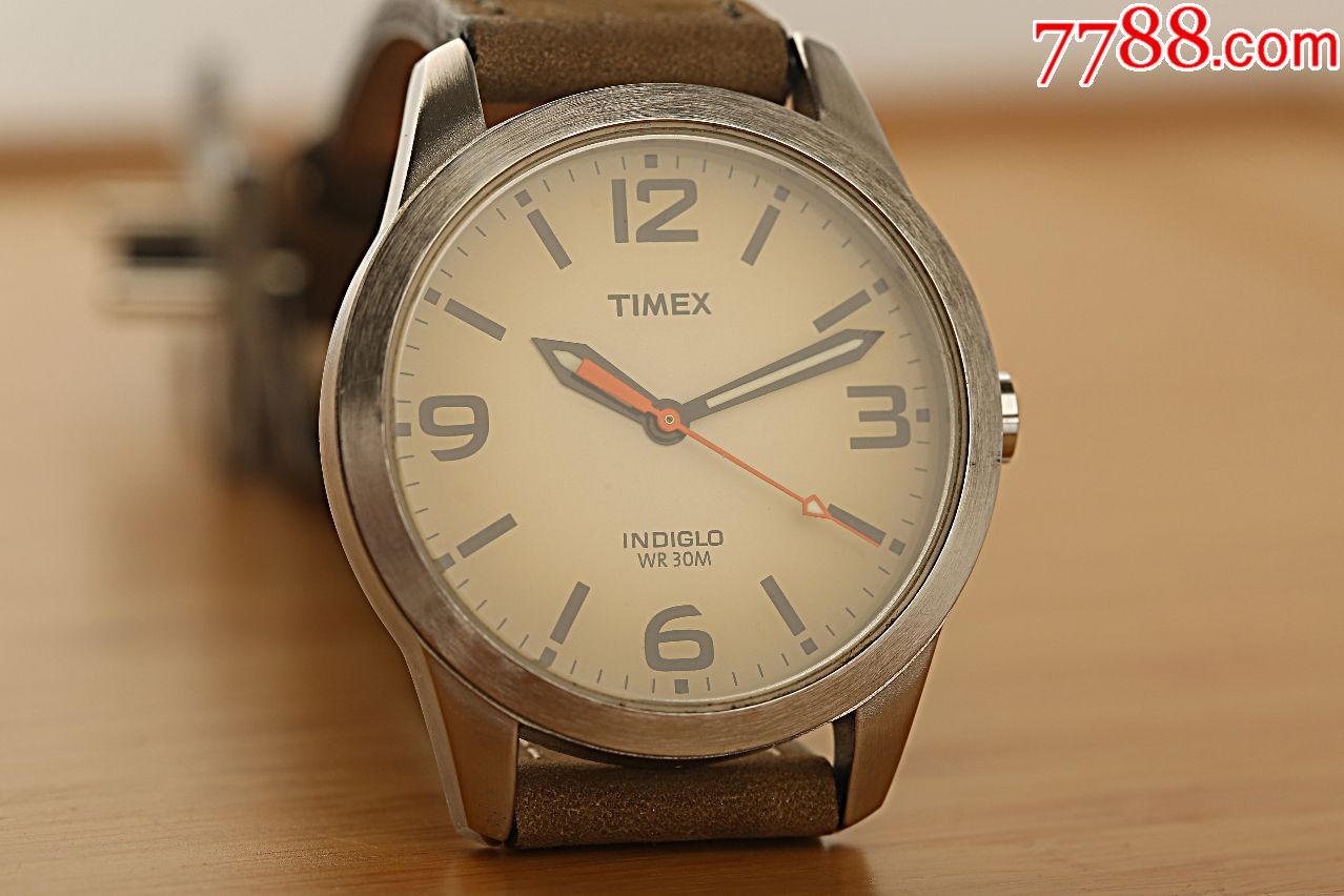 美国天美时timex石英古董表indiglo冷光至简渐变黄面经典再现