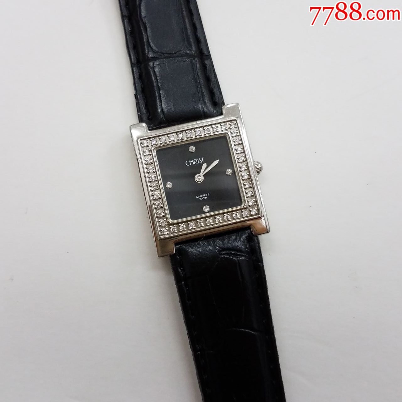 christ石英女表【搭载瑞士进口机芯】【独特方形表壳,闪钻刻度,闪钻