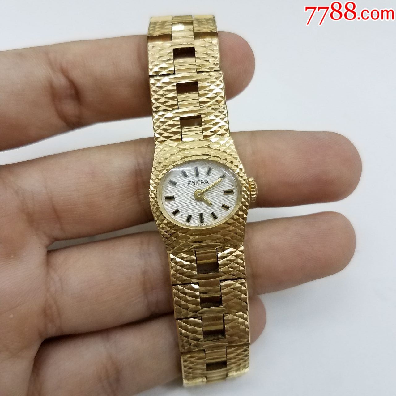 【包金】【美品】瑞士英纳格手动上链机械女表【土豪金表款】【金机芯