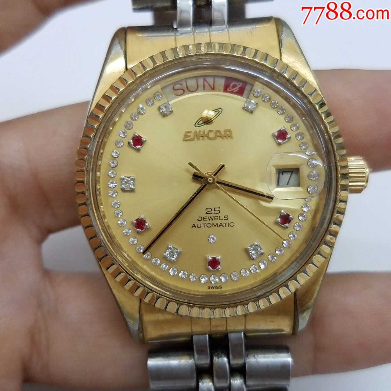 瑞士英纳格自动机械男表【2834-2金机芯】【漂亮闪钻刻度,独特开天窗