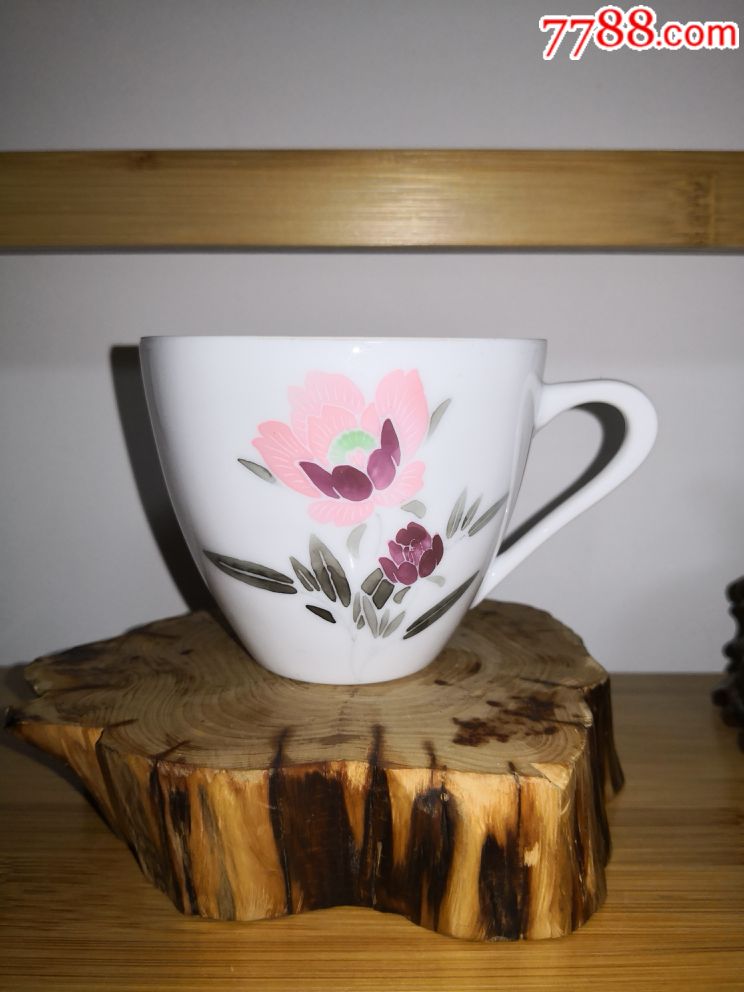 醴陵群力60年代大球泥釉下彩杯子