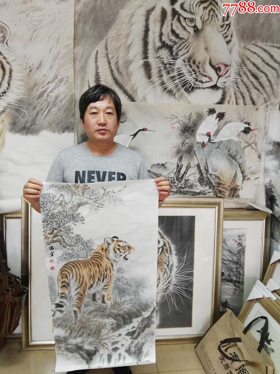 戴老师国画作品虎