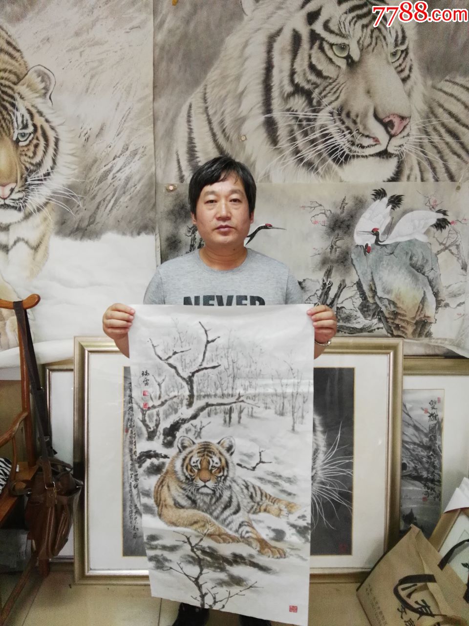 戴老师国画作品虎