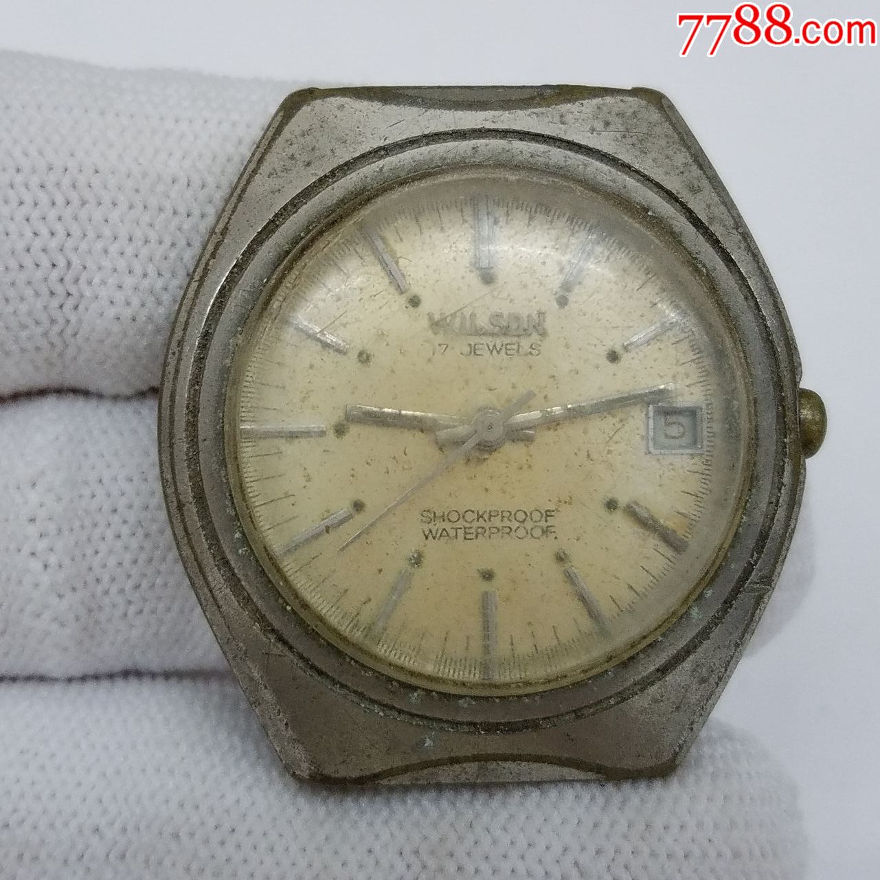 wilson手动上链机械男表【17钻精磨机芯】【能走时】【日历好使】