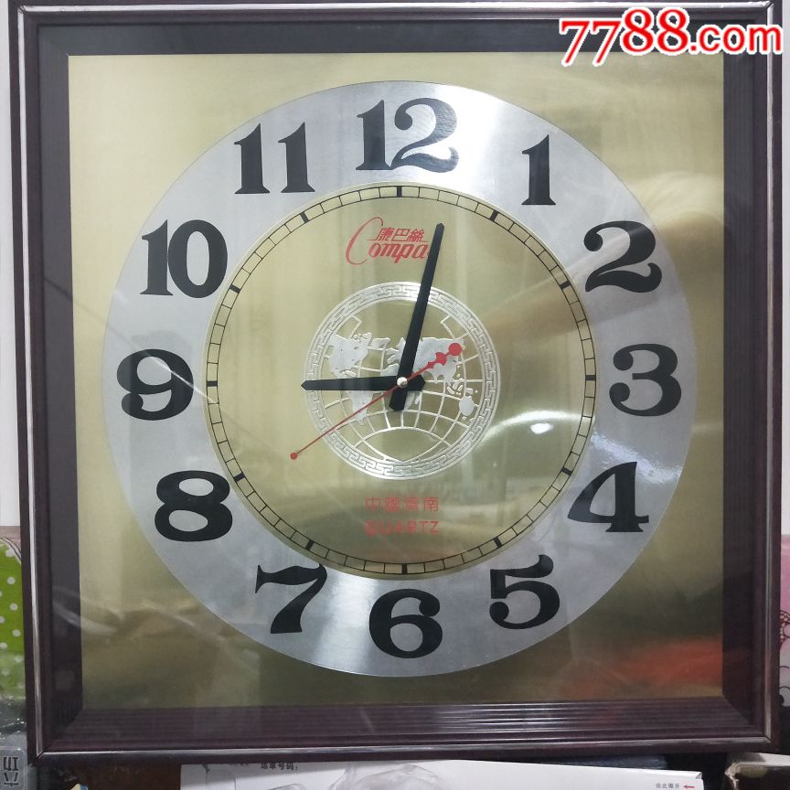康巴丝大钟表办公大挂钟石英钟90年代中国济南钟表