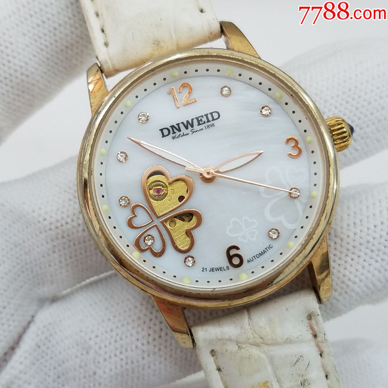 机械女表【金机芯】【漂亮天然贝壳镂空心形图纹表盘】,手表/腕表_第2