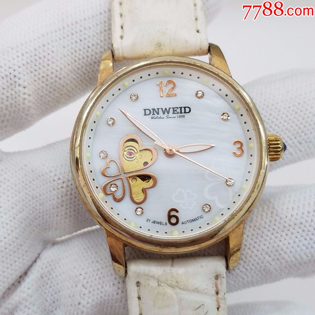 女表【金机芯】【漂亮天然贝壳镂空心形图纹表盘】,手表/腕表_第1张