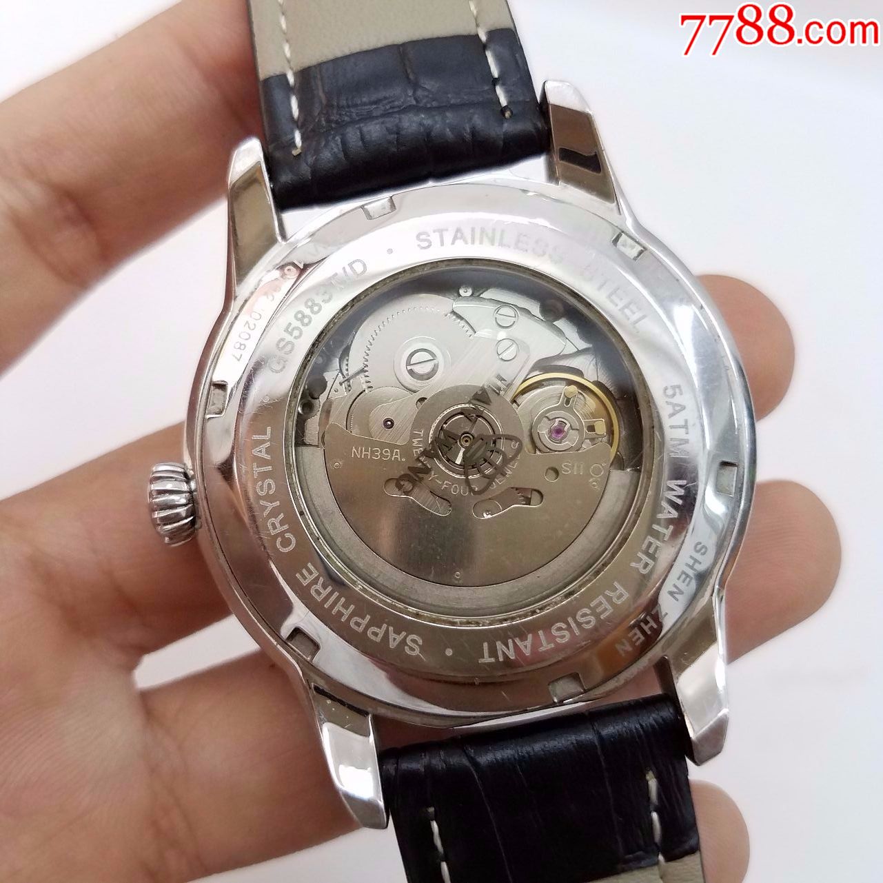 机芯】【美品】天王自动机械男表【独特镂空摆轮,透明底盖】_手表