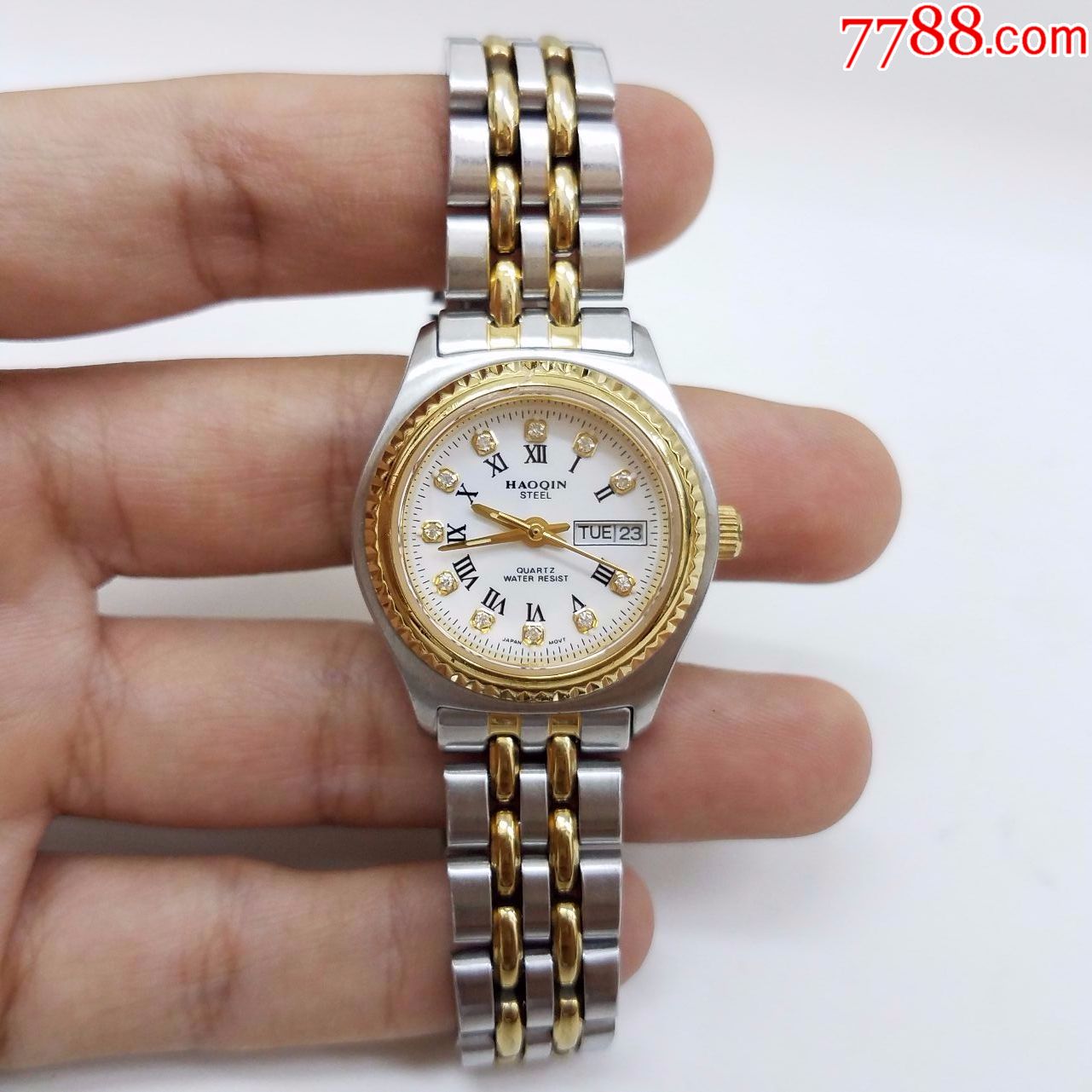 豪琴haoqin电子女表【间金表款】【漂亮闪钻罗马刻度,金针】【走时