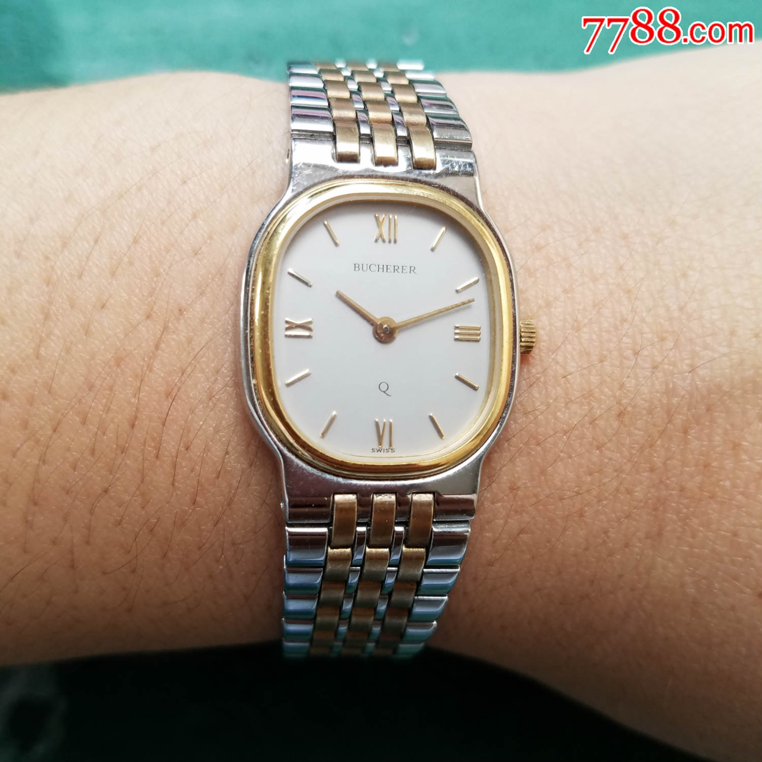 【18k金圈,包金表链】皇室御用-瑞士奢侈名表:bucherer宝齐莱-石英女