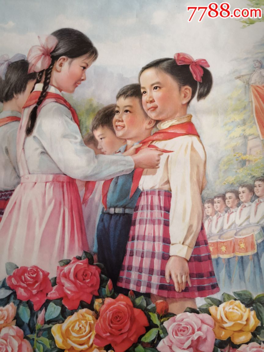 我戴上了红领巾,少先队员,小学生,小女孩,小朋友,上白边有口.友.