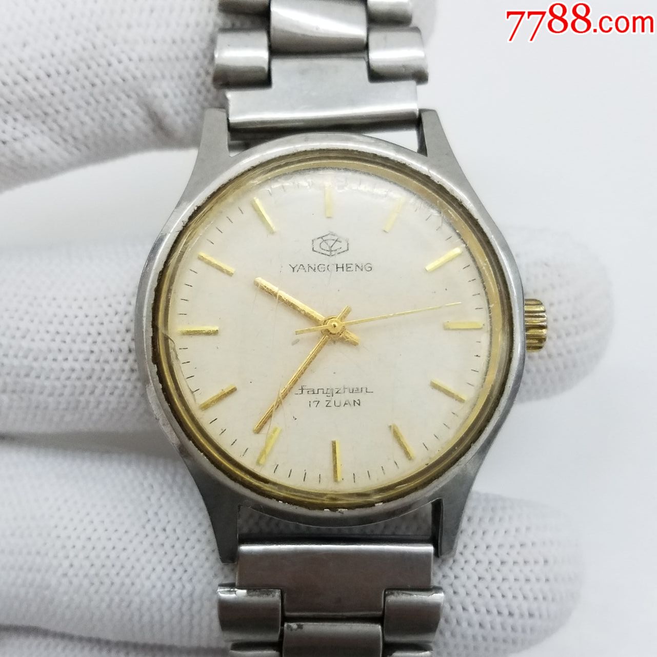 羊城手动上链机械男表【17钻机芯】【金刻度金针】【晃晃能走一两步】