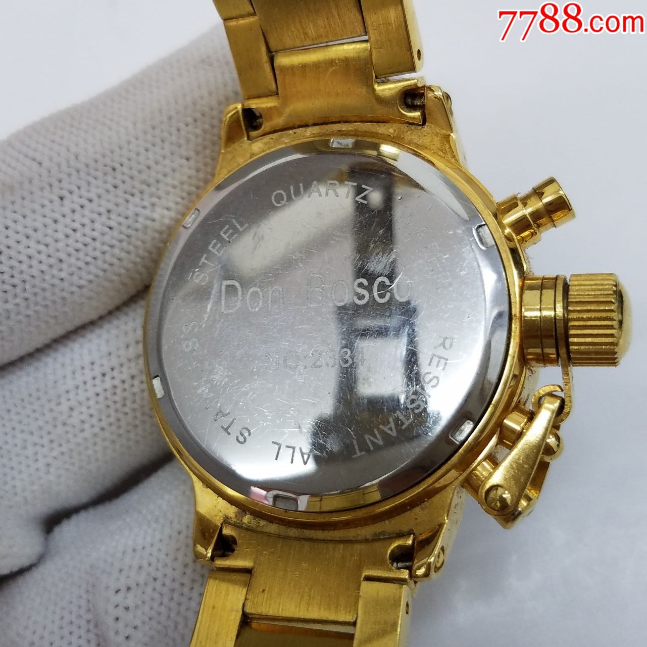 【美品】donbosco电子男表【金表款】【经典3眼表盘】【走时正常】