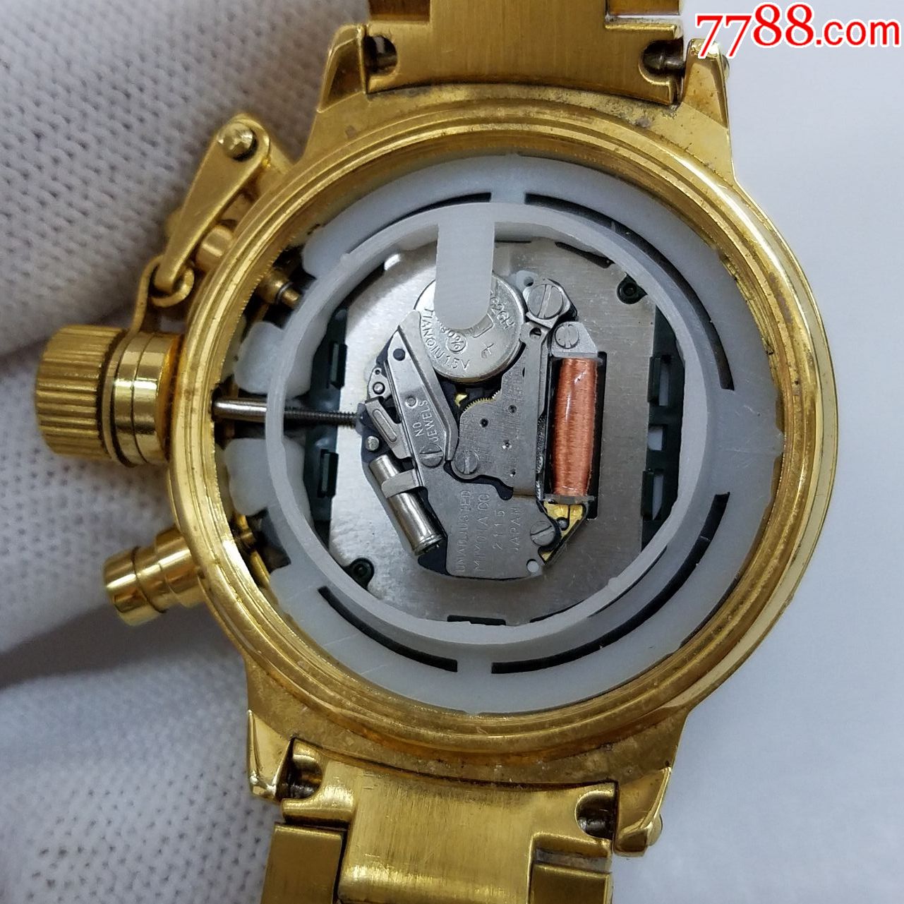 【美品】donbosco电子男表【金表款】【经典3眼表盘】【走时正常】