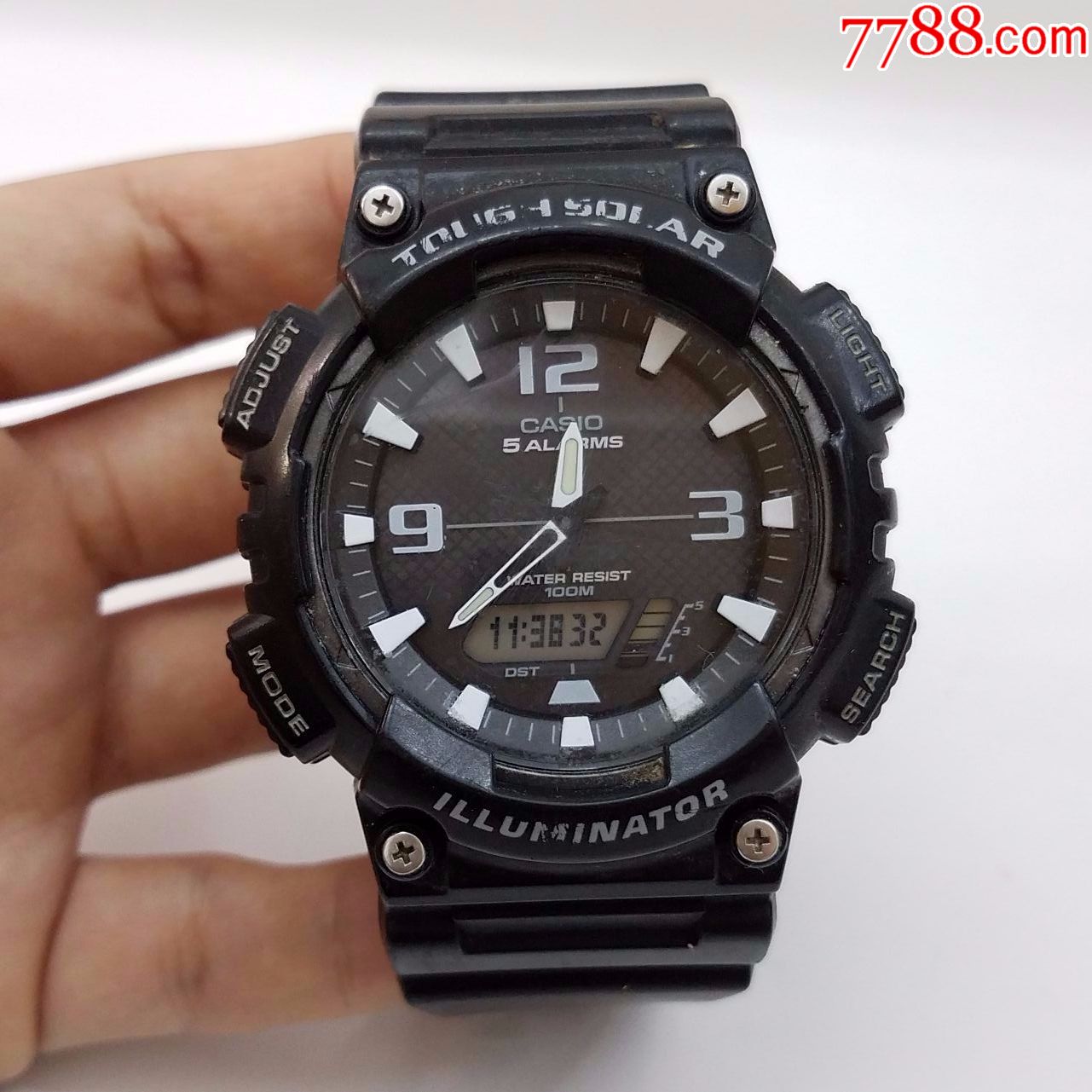 日本卡西欧光动能计时男表【夜光漂亮】【带显示屏,灯光显示】