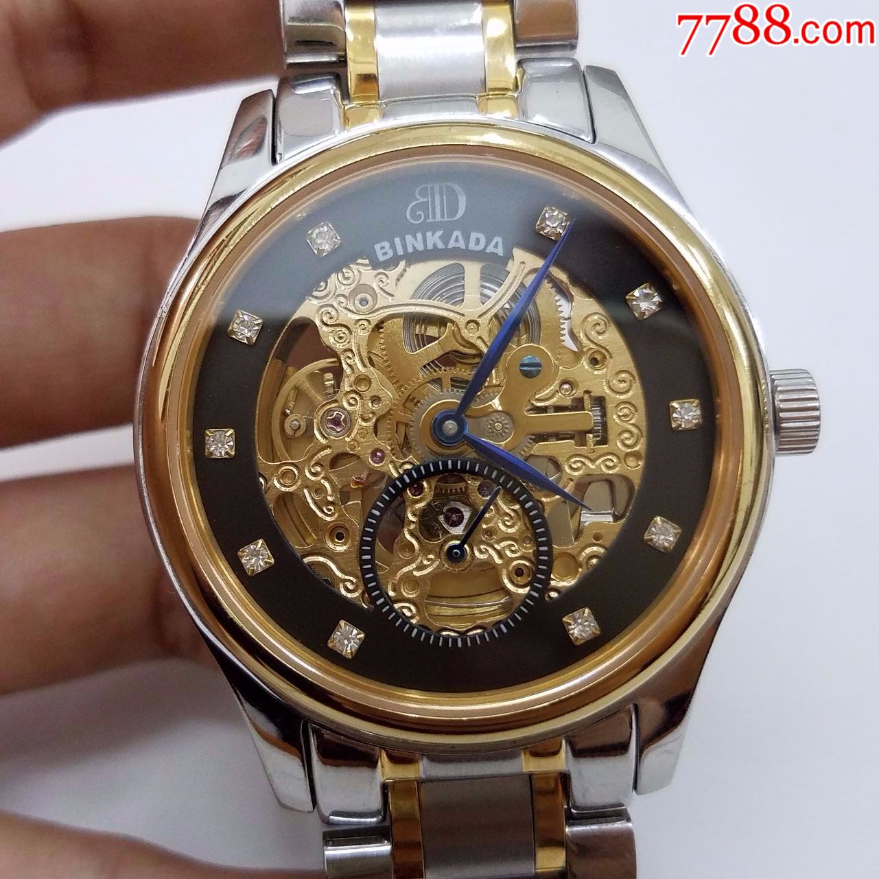 宾卡达binkada自动机械男表【漂亮镂空表款】【雕花金机芯,透明底盖】