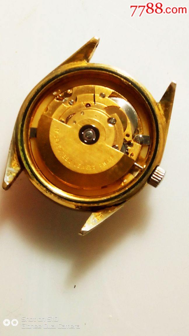 梅花2846金色机芯男表