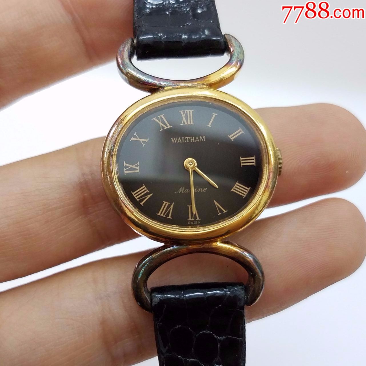 华生手动上链机械女表【17钻精磨机芯】【金针金字复古金罗马刻度】