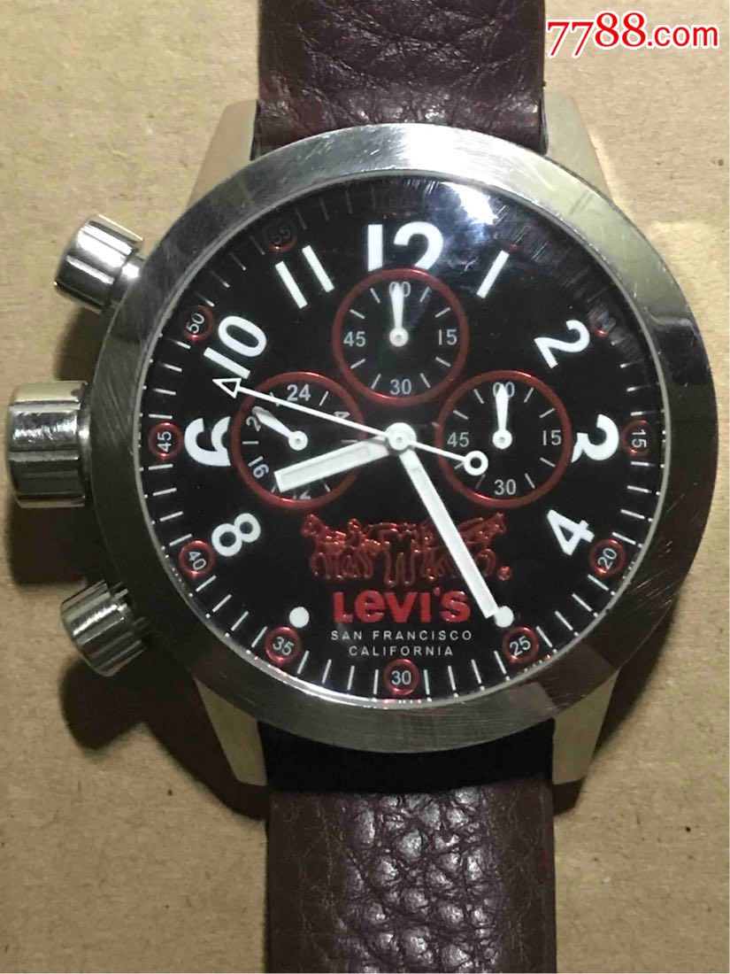 正品levis左撇子计时石英大表,表径连把头54mm,功能正常,走时准确