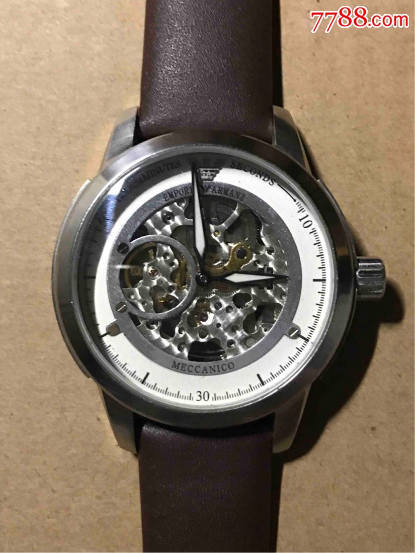 阿玛尼镂空自动机械大表,表径连把头48mm,走时正常