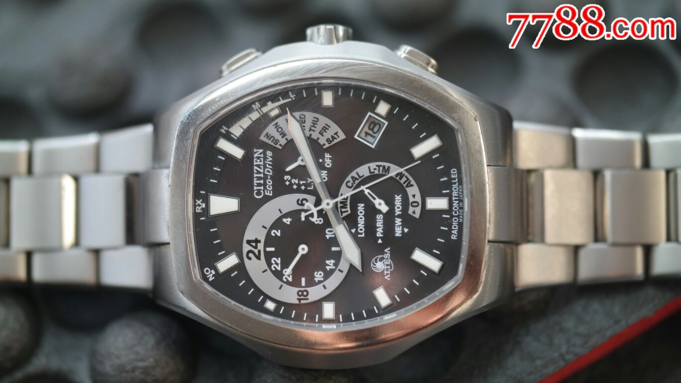 光动能100米世界时夜光多功能美品日本西铁城gn-4w-s男士表