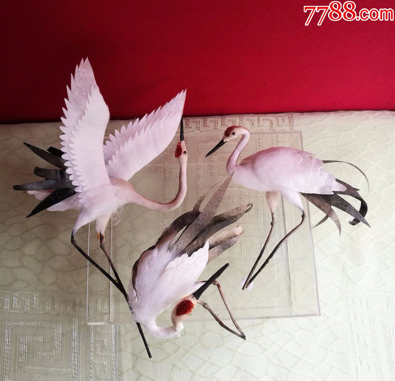 棉花,纸工艺品3鹤