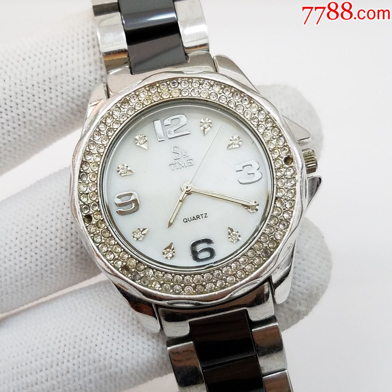 sktime电子男表【陶瓷材质表盘,间钢表带】【闪钻刻度】_手表/腕表_第