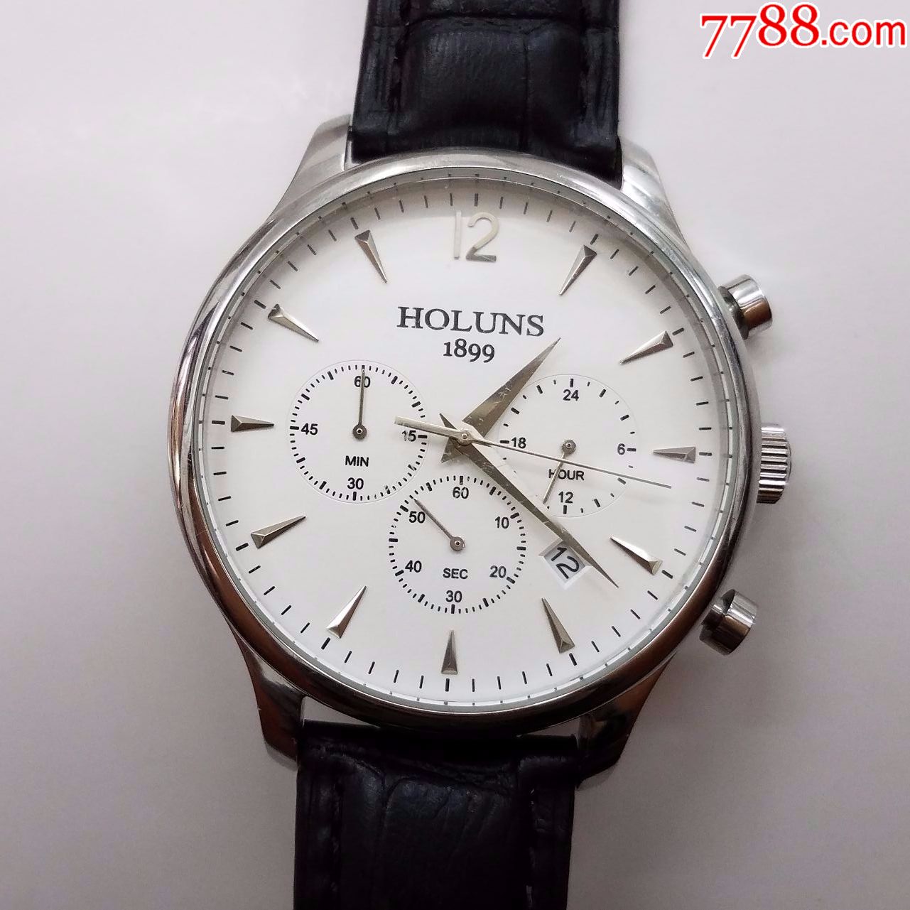 豪伦诗holuns电子计时男表【高闪刻度,指针】【经典3眼表盘】,手表