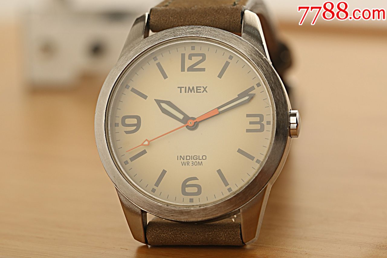 美国天美时timex石英古董表indiglo冷光至简渐变黄面经典再现,手表