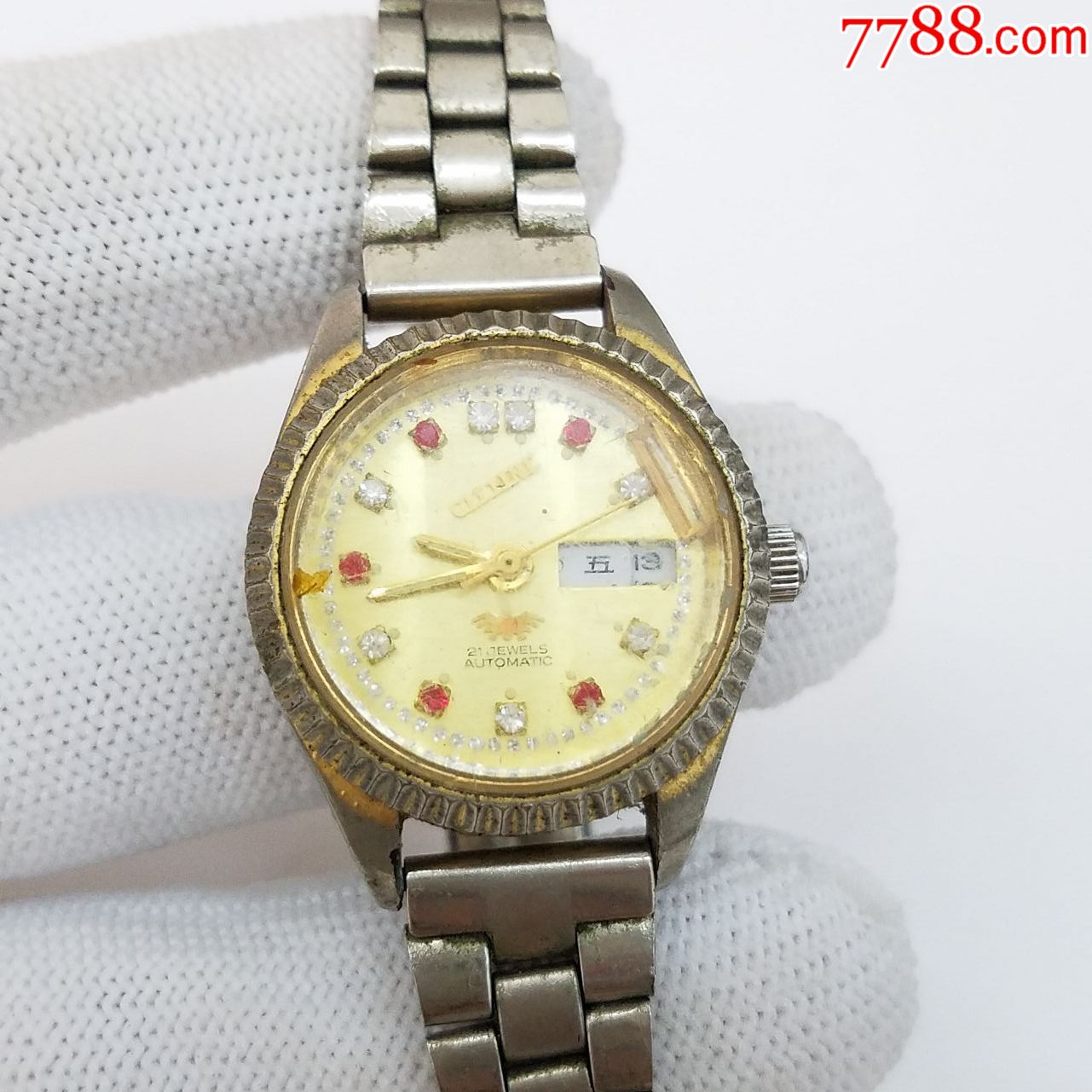 日本citrine自动机械女表【条纹表盘】【闪钻刻度】