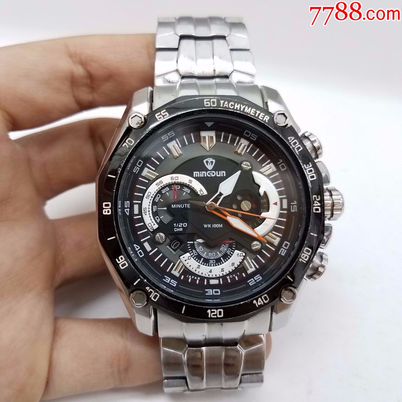mincdun电子计时男表【漂亮夜光】【立体高闪刻度】【独特多维立体3眼