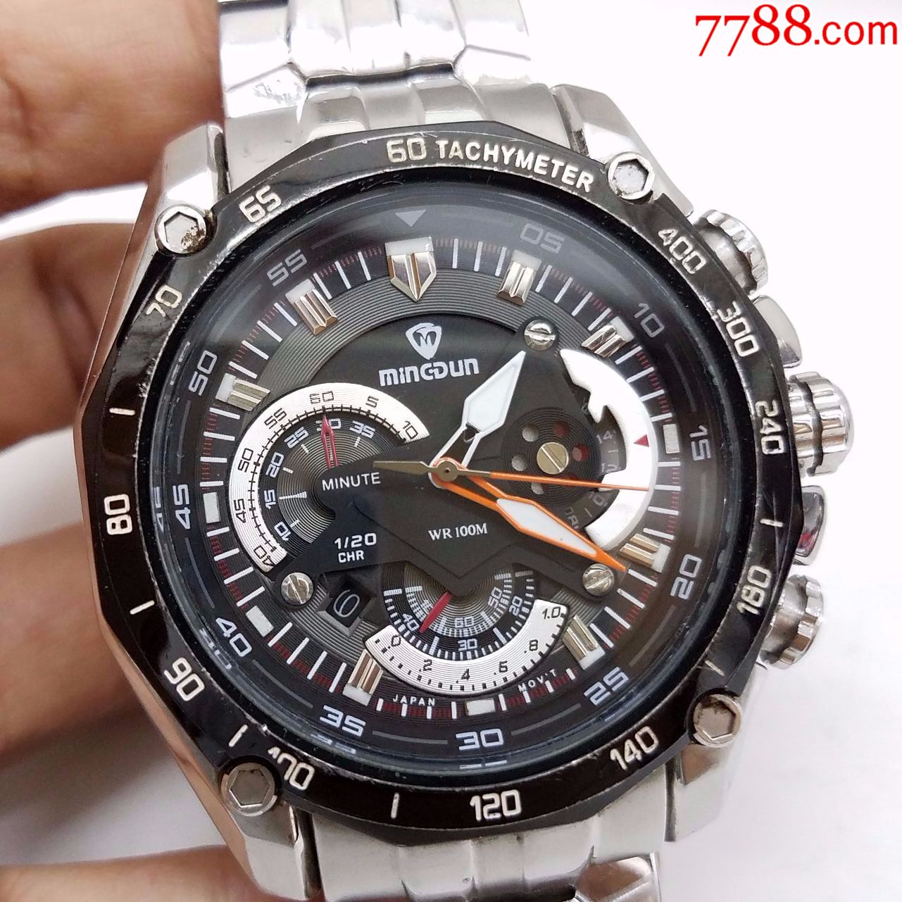 mincdun电子计时男表【漂亮夜光】【立体高闪刻度】【独特多维立体3眼