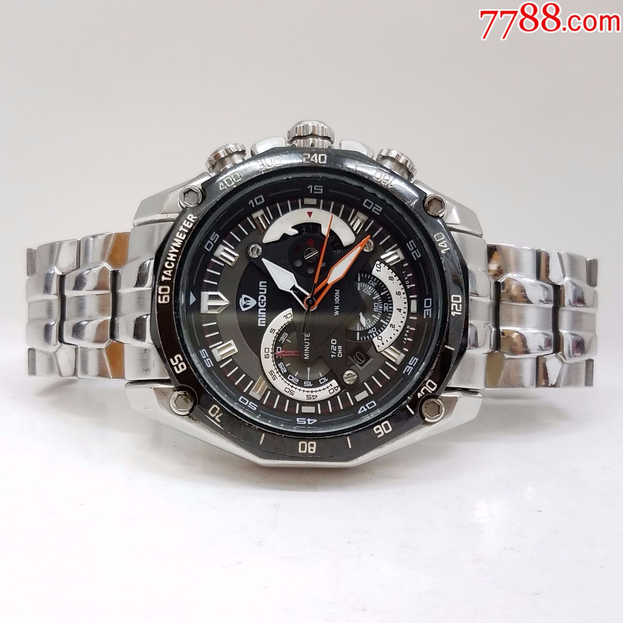 mincdun电子计时男表【漂亮夜光】【立体高闪刻度】【独特多维立体3眼