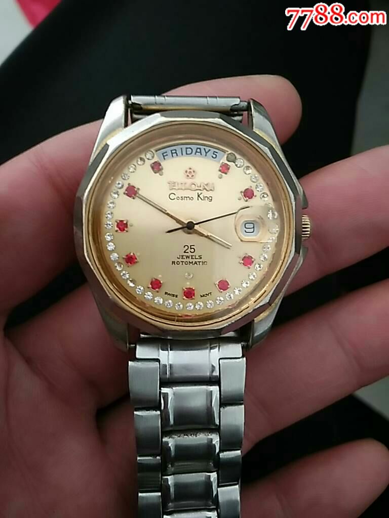 美品梅花25钻全自动金黄机芯