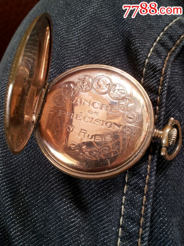 十九世纪法国ancre镀金怀表