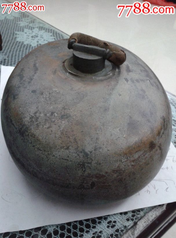 清末民国古人的暖水器,超大椭圆形老铜汤婆子
