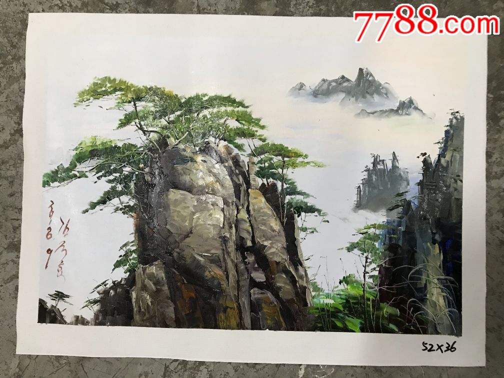 朝鲜纯手绘油画金光日2018年52x36cm