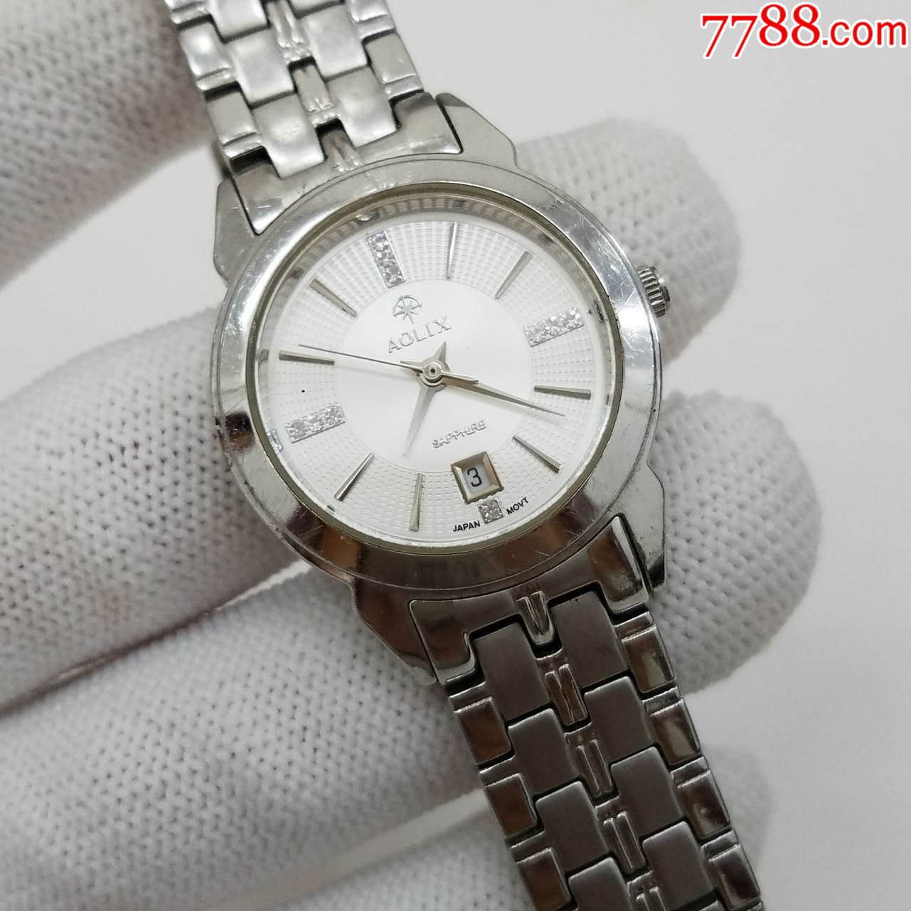 奥历士电子女表【闪钻刻度】【走时正常】【日历好使】,手表/腕表_第2