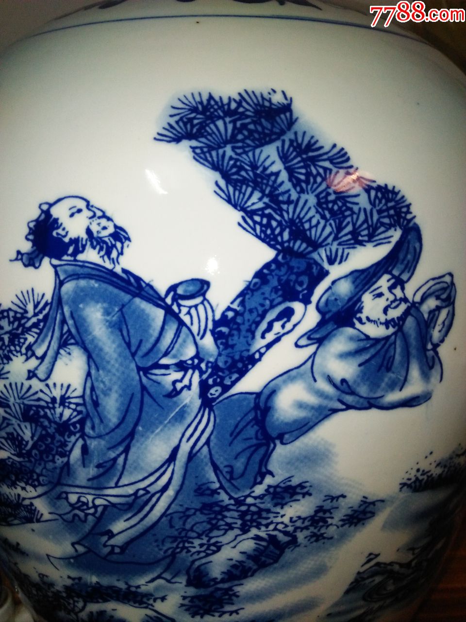 完美【饮中八仙图】青花人物超大酒坛(高48厘米,详情请看简介和图)