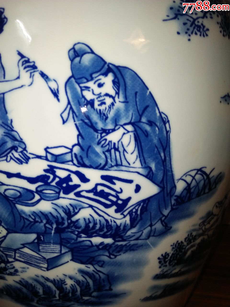 【饮中八仙图】青花人物超大酒坛(高48厘米,详情请看简介和图),青花瓷