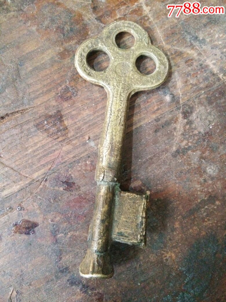 复古民国大号老铜钥匙扣锁《一天快拍》