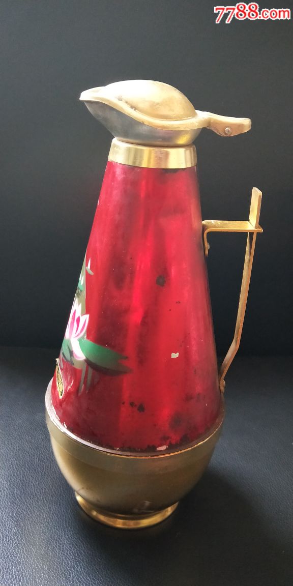 蒙古族热奶茶壶60年的大明湖牌热水瓶葫芦型福禄瓶小暖瓶扁型暖壶