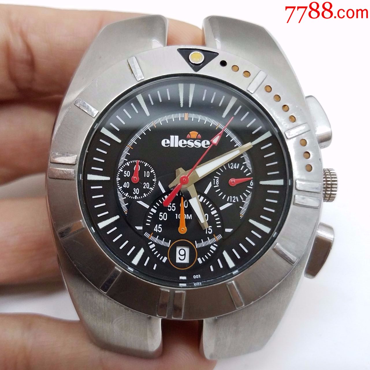 艾力士电子计时男表【炫酷表盘-经典3眼风格,黑盘红针,夜光漂亮】