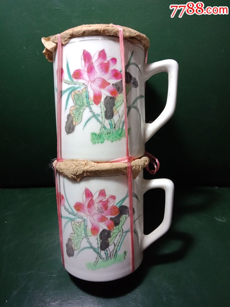 广东高陂粉彩手绘茶杯!老茶杯!瓷器茶杯!