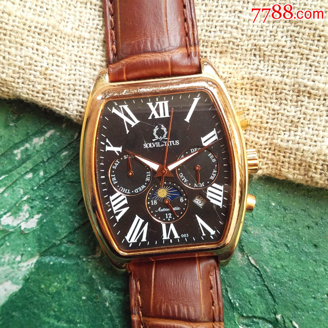 【独特镀金酒桶形表壳设计!】titus铁达时-天长地久系列-自动机械男表