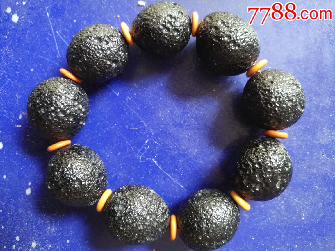 雷公墨玻璃陨石手链