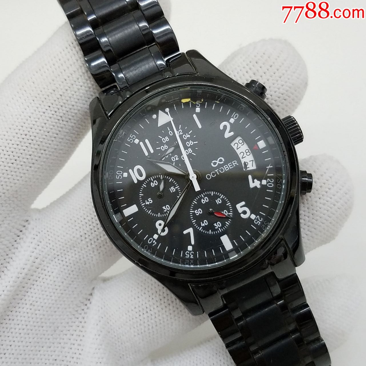 october电子计时男表【经典3眼表盘】【夜光凶猛】【不走】_手表/腕表