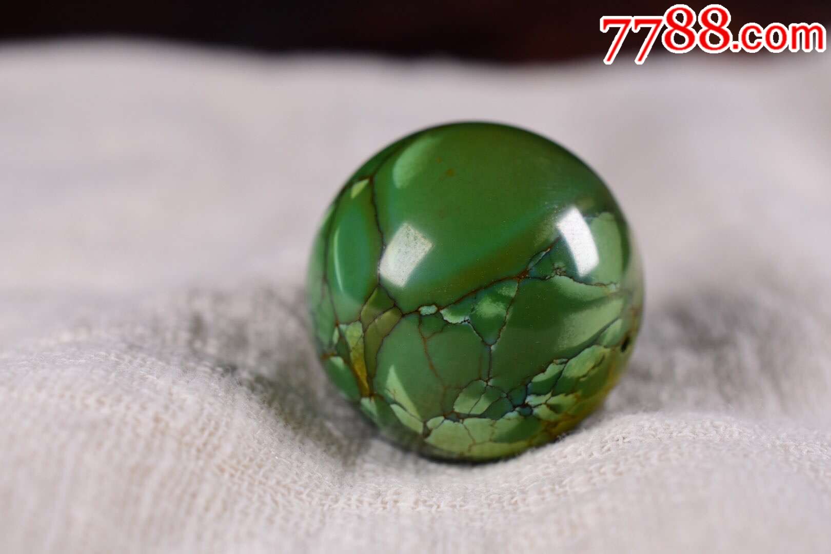 竹山原矿三无绿松石圆珠