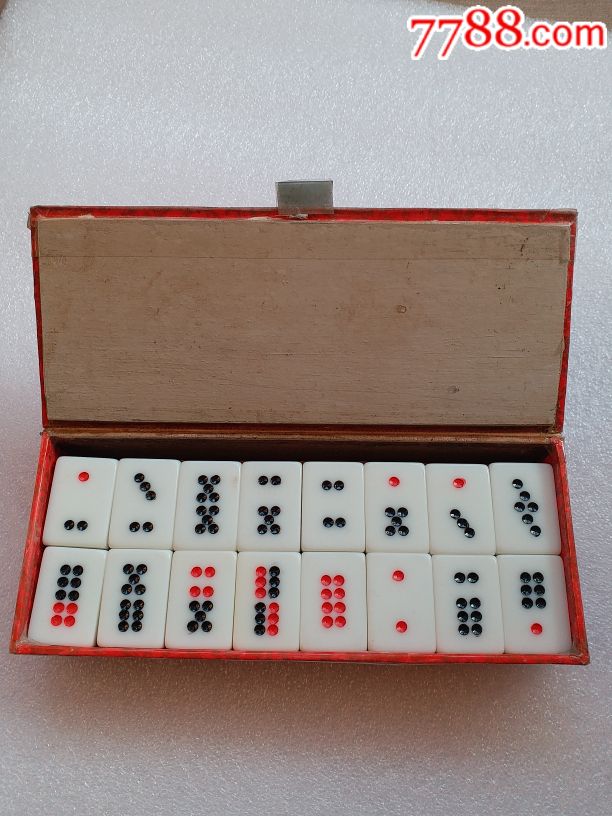 牌九一副完整32张带原装盒-价格:39元-au19142597-宣和/骨牌/牌九